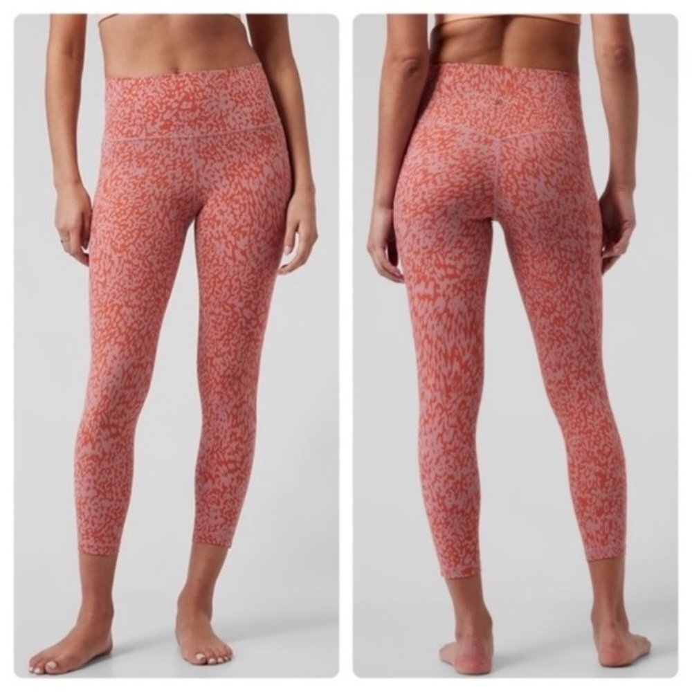 NWT Athleta 3X Ocelot Jewel Orange Salutation Stash Pocket ii 7/8 Tight Legging